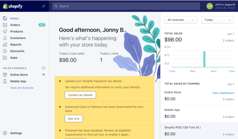 BigCommerce vs Shopify shopify admin area