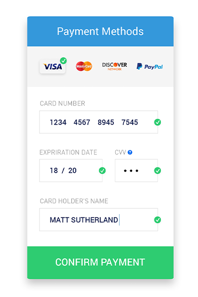 Payment Optimisation mobile checkout screen